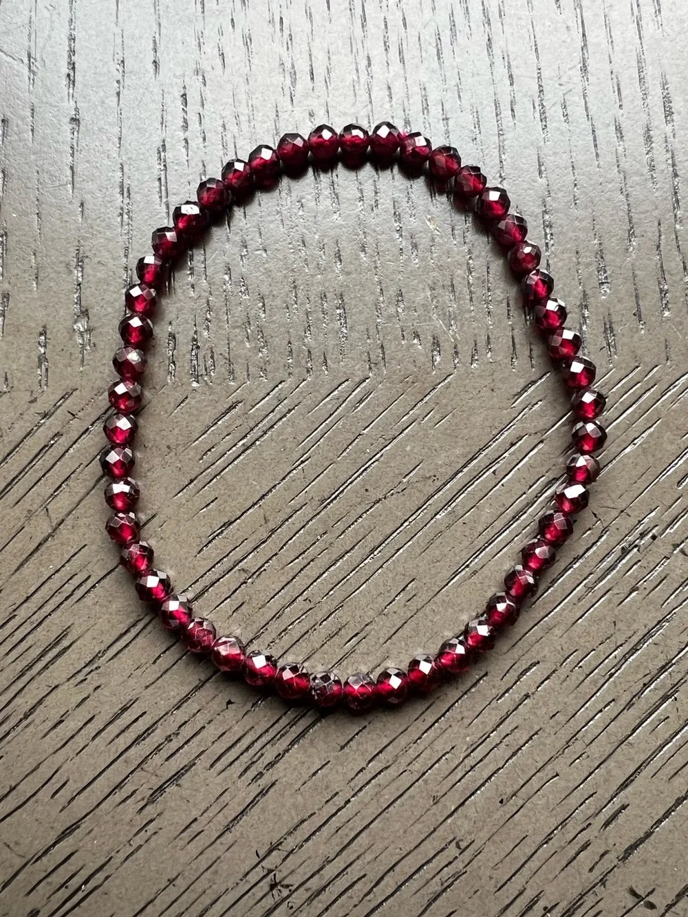 HQ Faceted garnet bracelet 4mm SIZE 7’